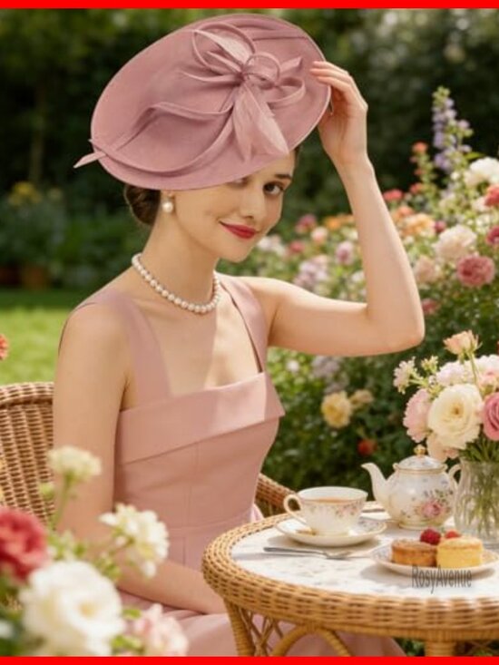 Vintage Feather Fascinator Derby Hat for Women Tea Party Wedding Cocktail main image 7
